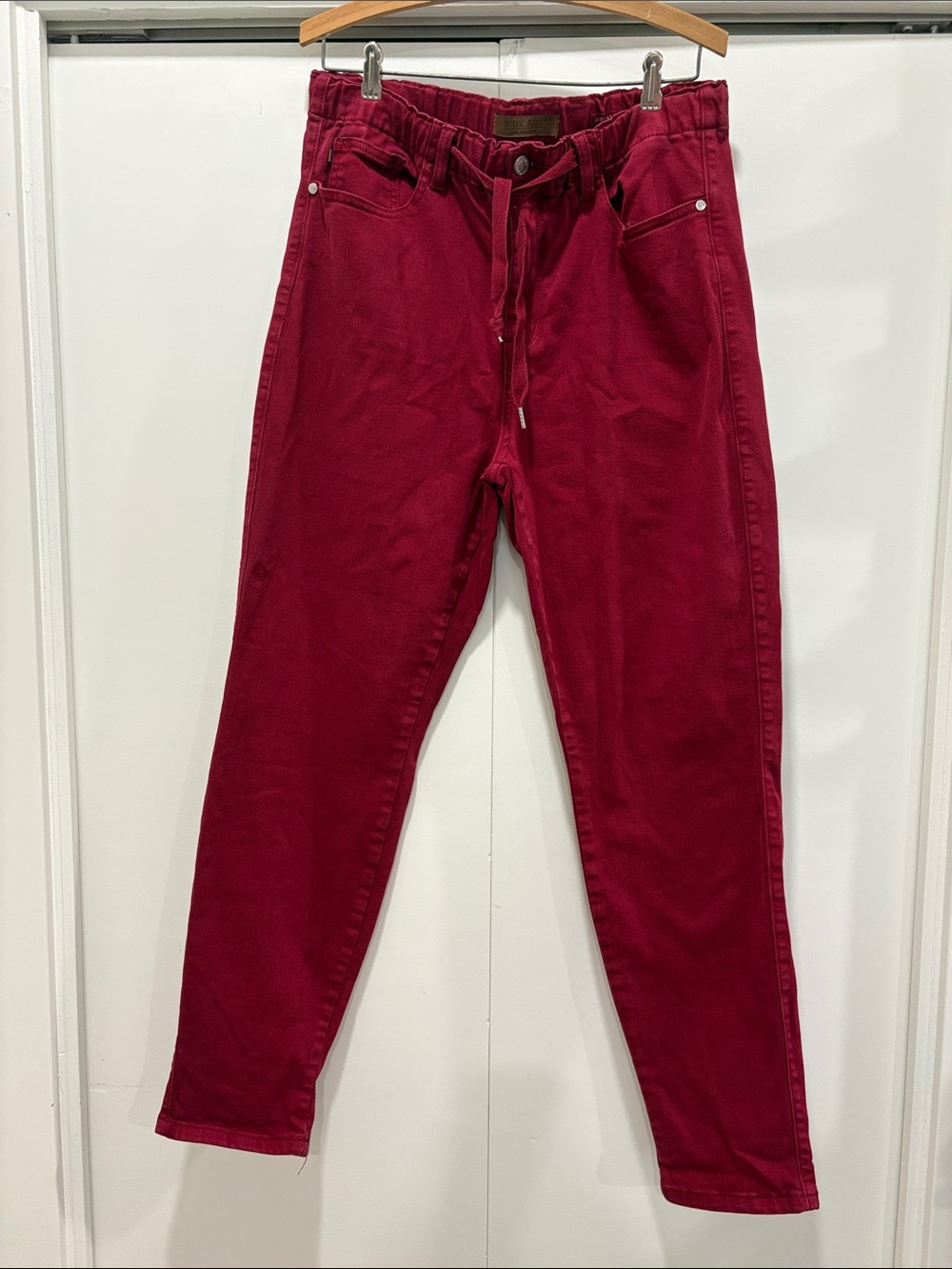 Judy Blue Women's High-Rise Drawstring Jeans - Berry Red